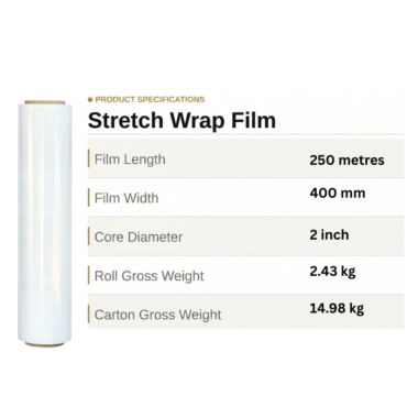 Clear Stretch Film 23mu - 6 Rolls per box