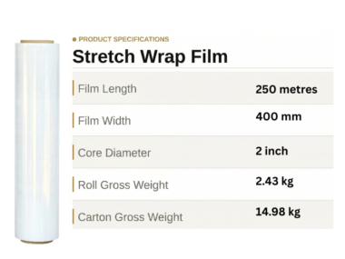 Clear Stretch Film 23 mu - 6 Rolls Per Box