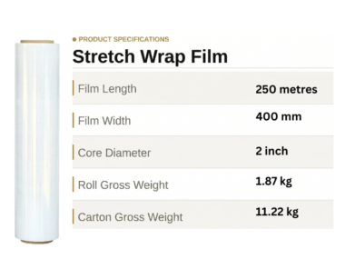 Clear Stretch Film 17 mu - 6 Rolls Per Box