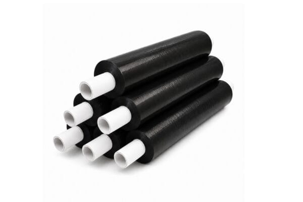 23 micron black stretch film, extended core roll - Hilux Poly