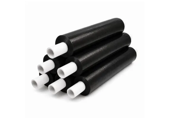 23 micron black stretch film, extended core roll - Hilux Poly