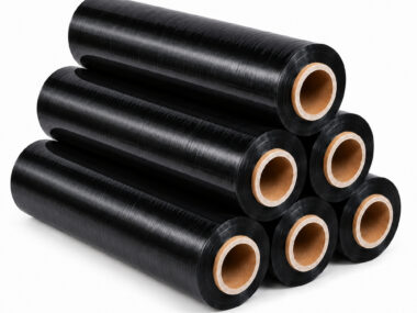23μ Black Stretch Film (Standard Core) – 400mm, 6 Rolls Per Box
