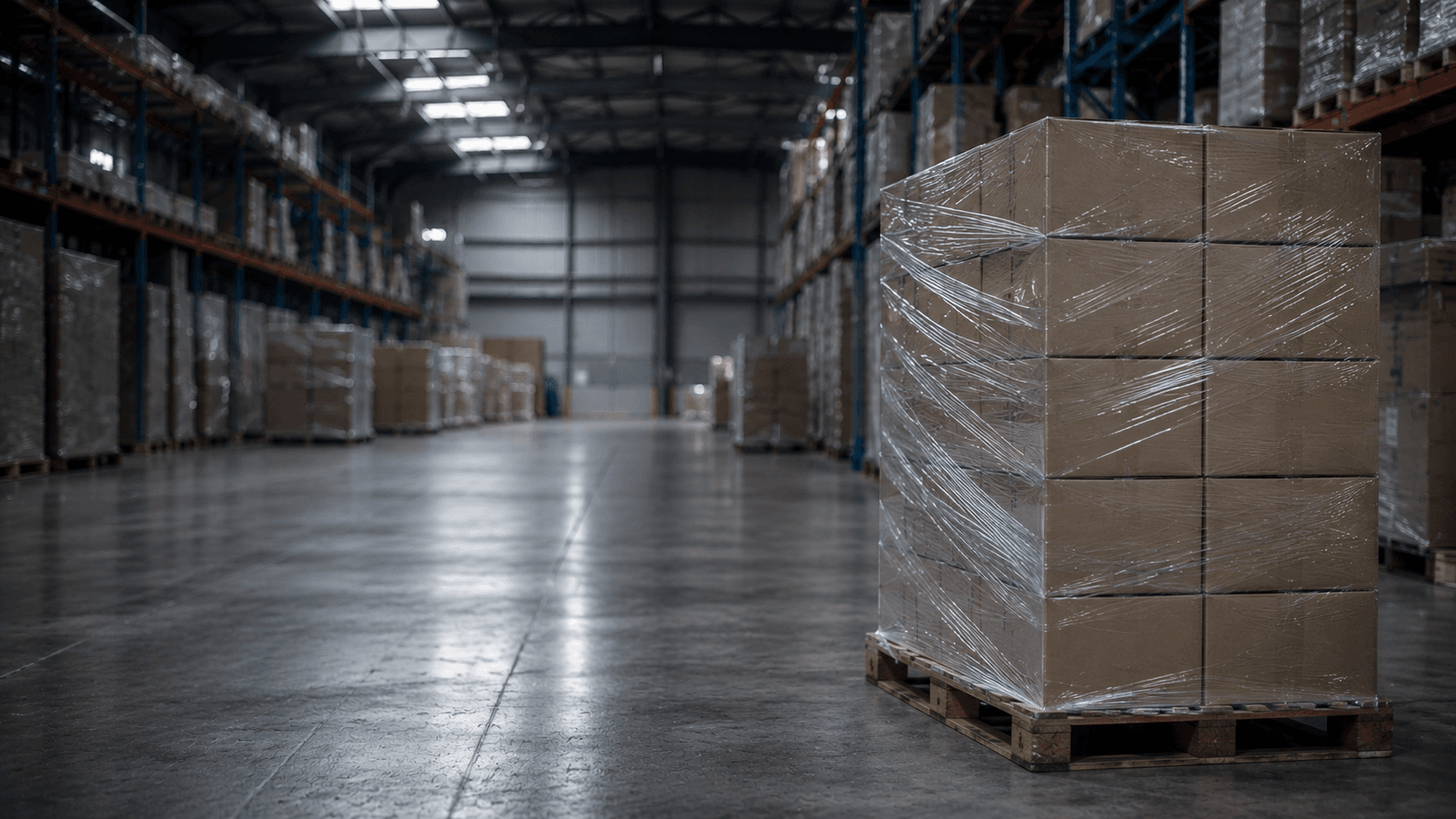 A pallet wrapped and secured with Hilux Poly stretch film